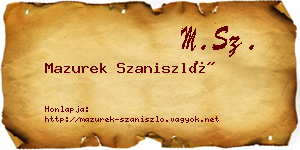 Mazurek Szaniszló névjegykártya
